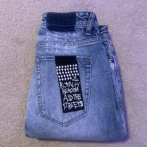 Blue Ksubi Denim Jeans with Graphic Patch